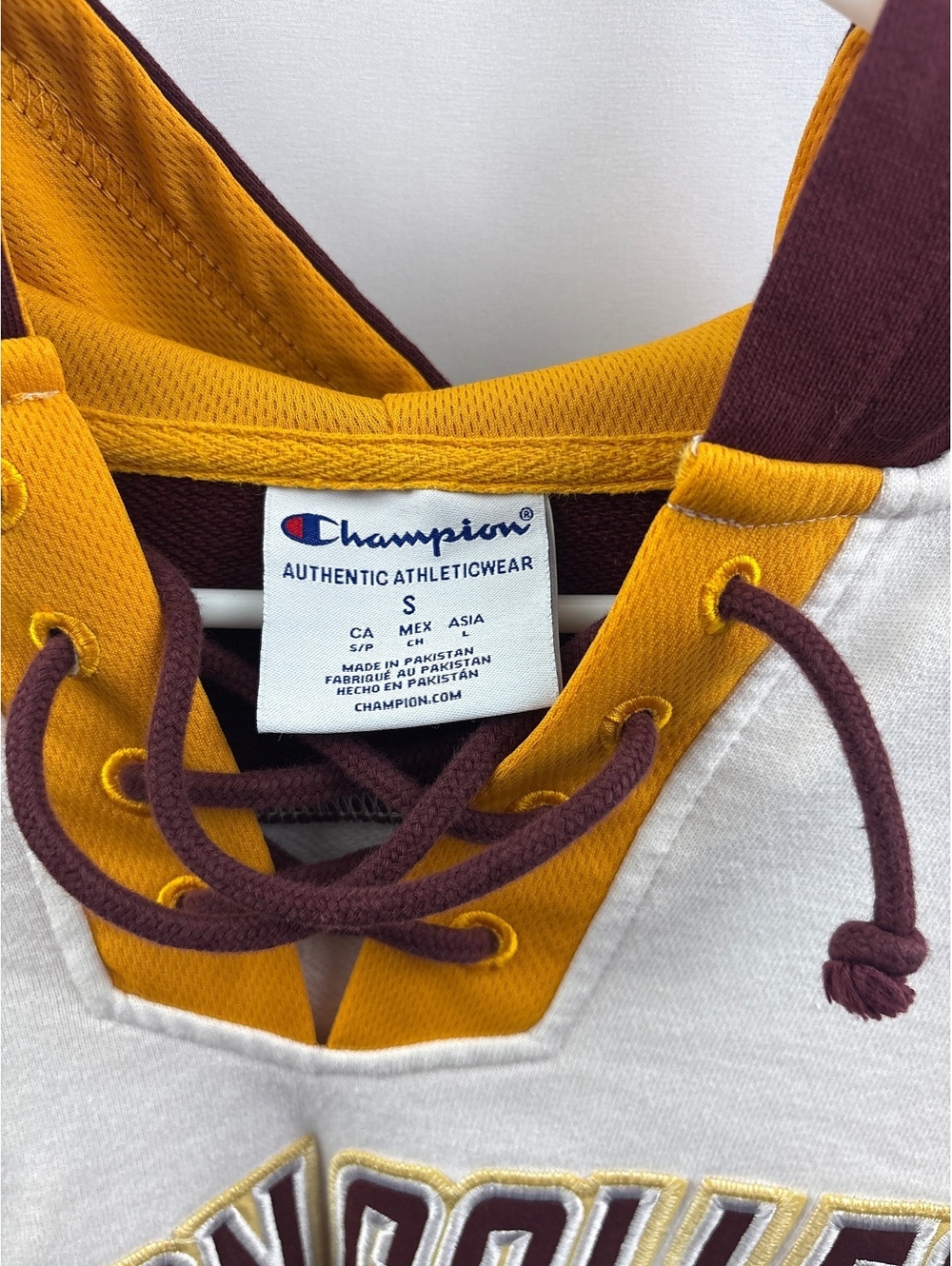 Champion Boston College Eagles Lace-Up Hoodie Sweatshirt Size S - Picture 5 of 8